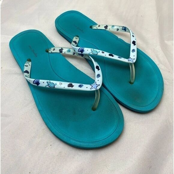 Vera Bradley flip flops seashell turtle 7/8 - Picture 2 of 5
